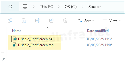 Create IntuneWin file for Disabling Print Screen key