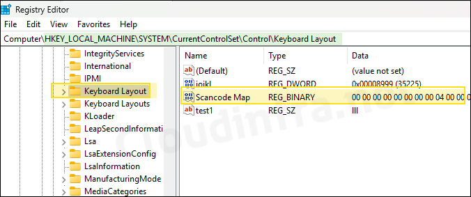 Scancode Map for Disabling Print Screen key has been created