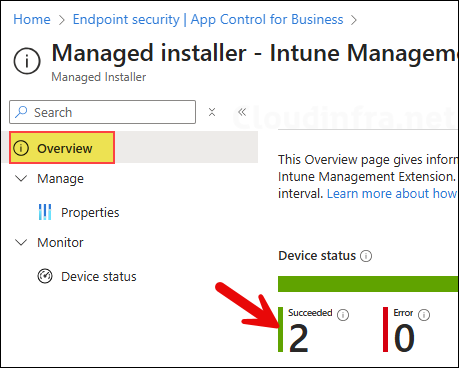 Monitoring Managed Installer Deployment