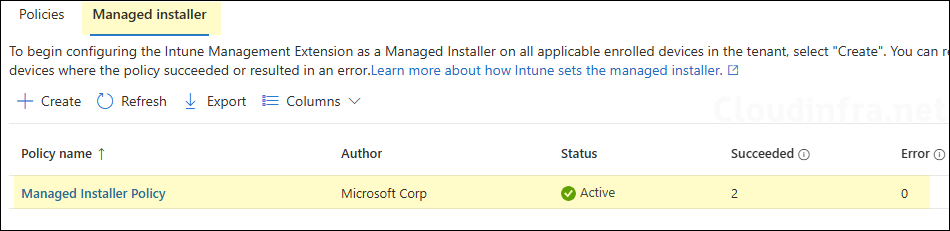 Monitoring Managed Installer Deployment