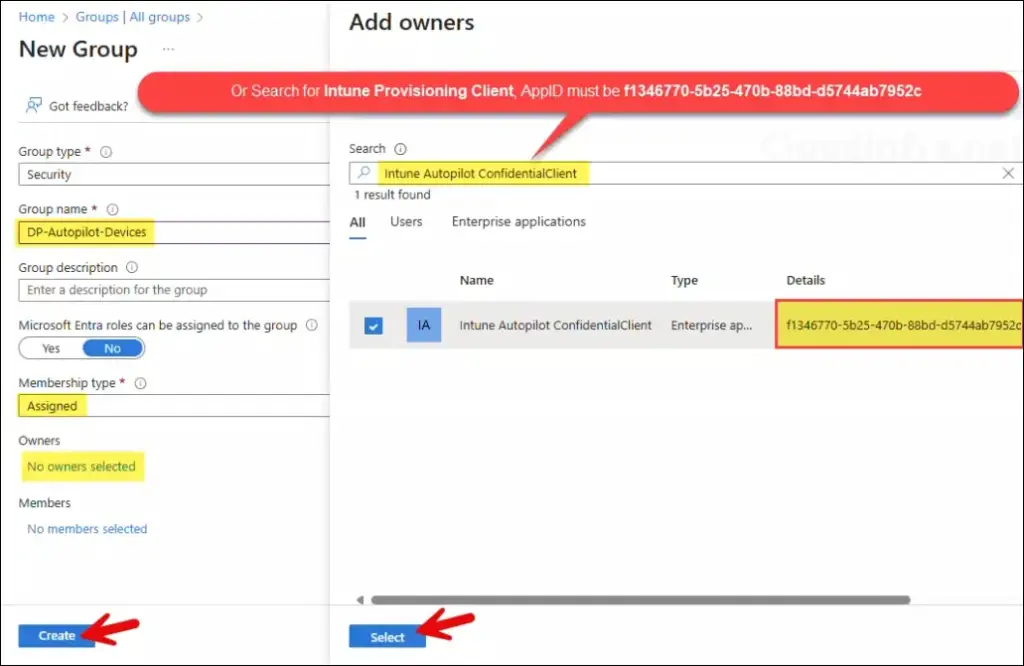 Create a group for Autopilot device preparation