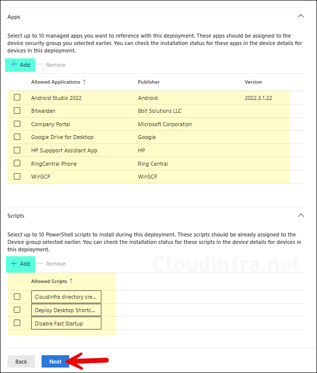 Autopilot device preparation Apps and scripts