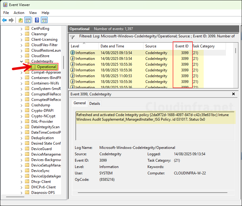 App control Event ID 3099