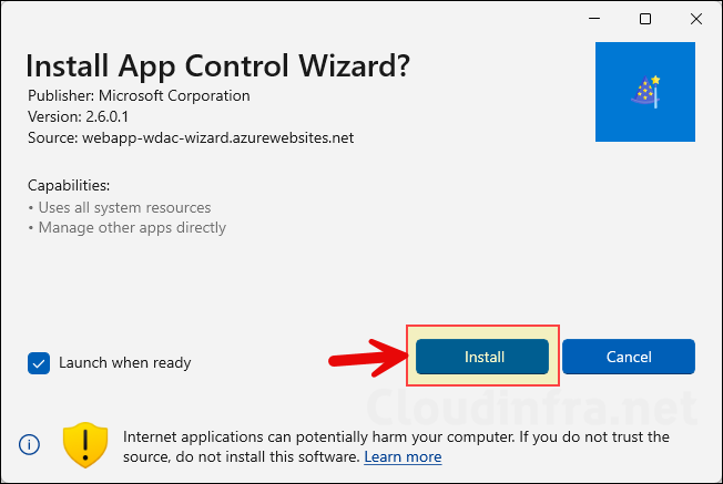 Install App Control Policy Wizard