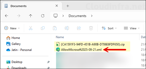 base policy xml and cip files in Documents