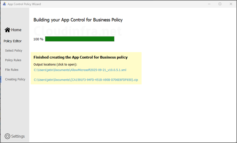 Updated Base Policy XML file created