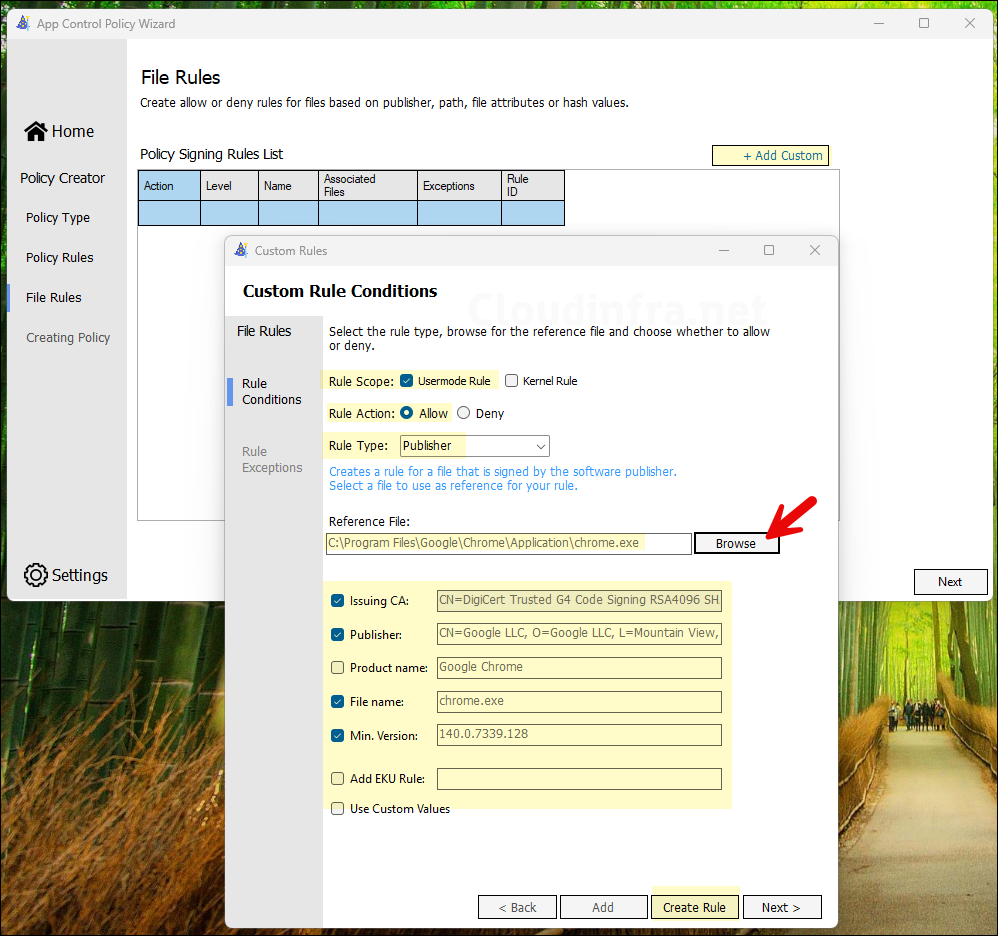Add Custom Rule Conditions in Supplemental Policies