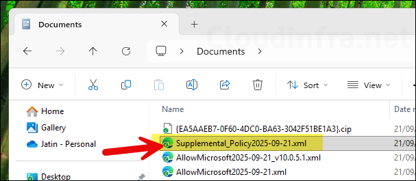 Supplemental Policy XML File