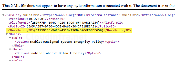BasePolicyID code in Supplemental Policy