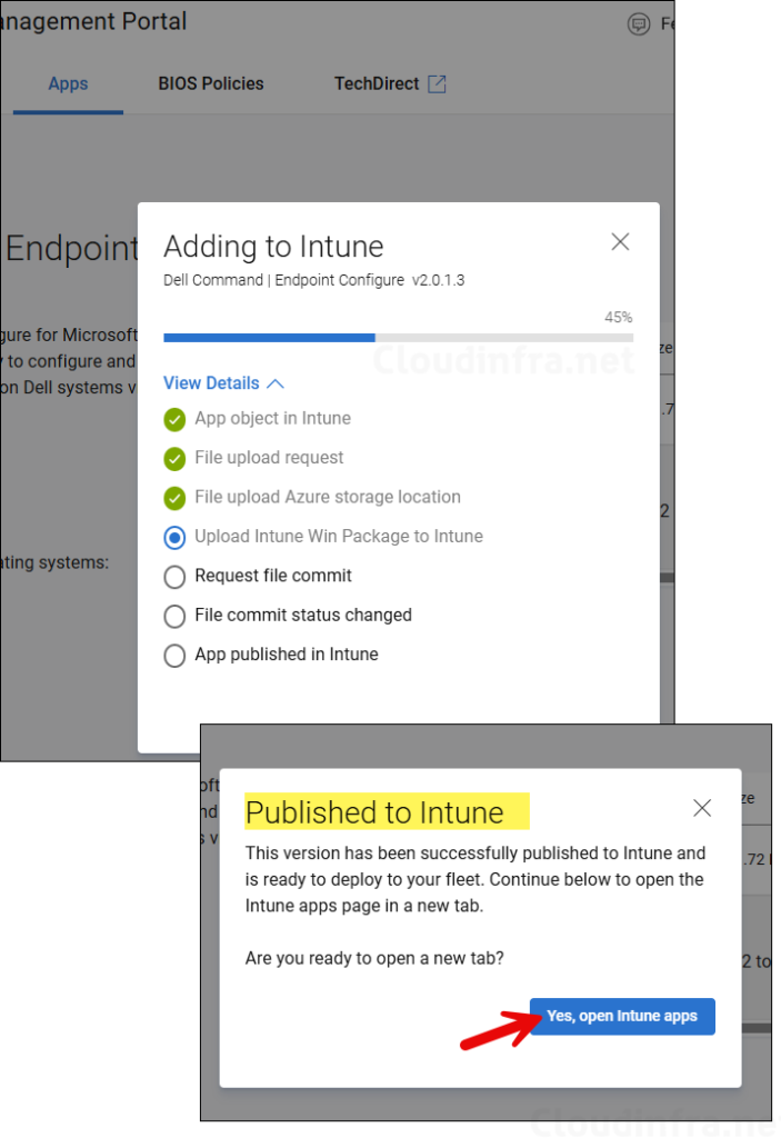 Dell App Policy published to Intune