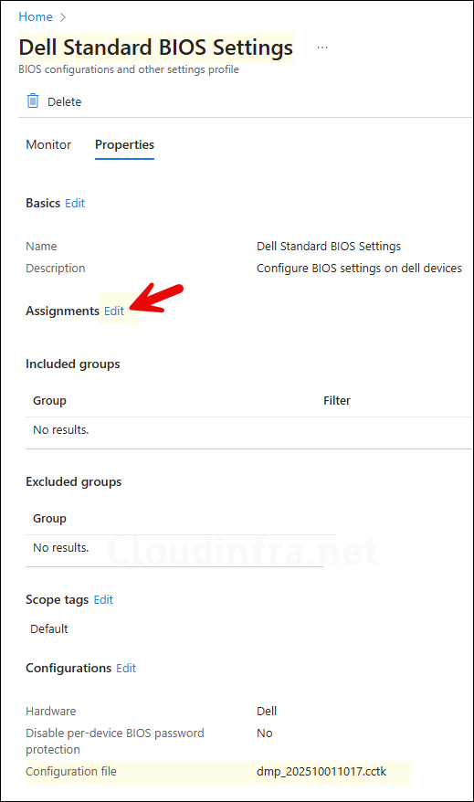 Assign BIOS policy to Dell devices via Intune