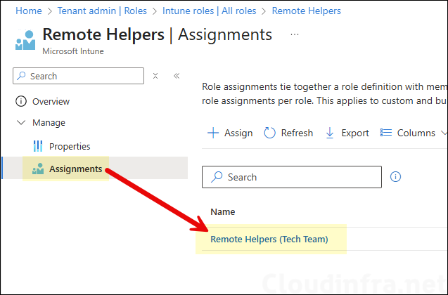 Remote Helpers group assigned