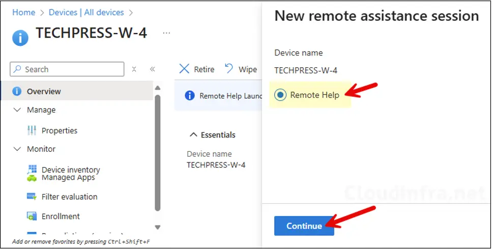Connect to remote PC using Remote Help option