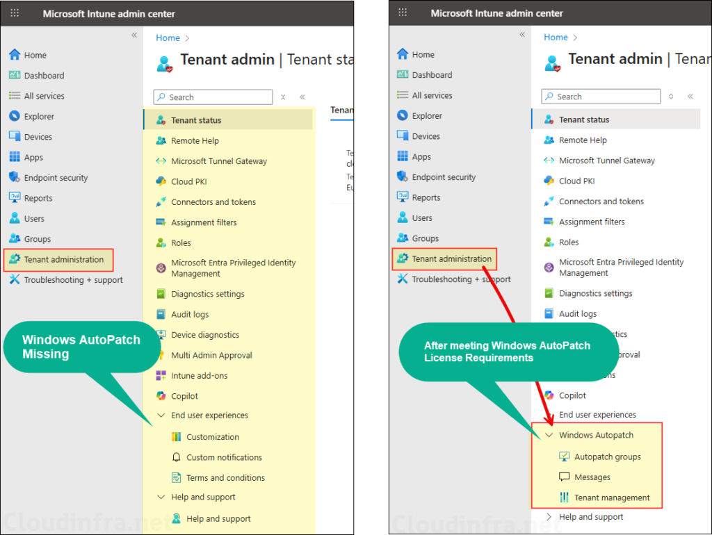 Windows AutoPatch Missing in Intune Portal