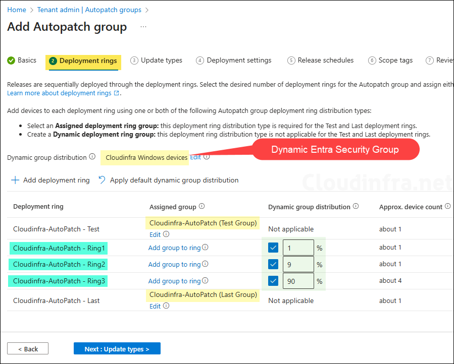 Create an AutoPatch Group Deploymenr rings