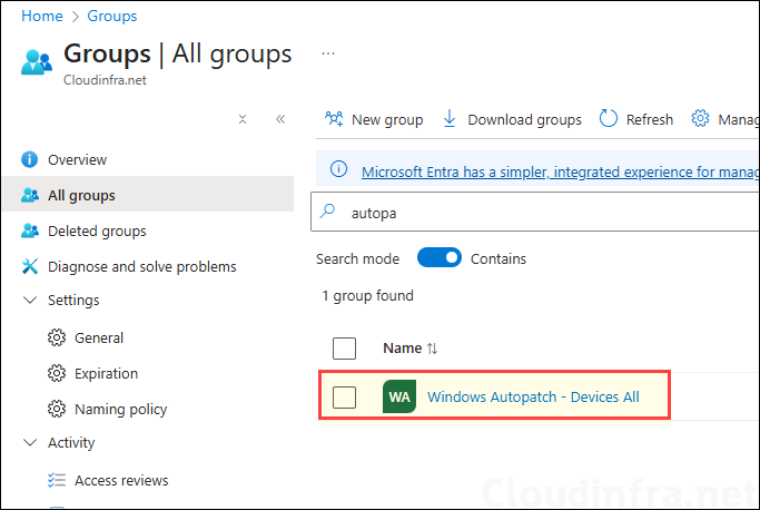 Windows Autopatch - Devices All Group