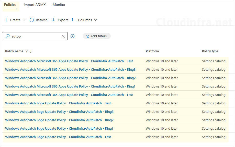 Autopatch device configuration profiles