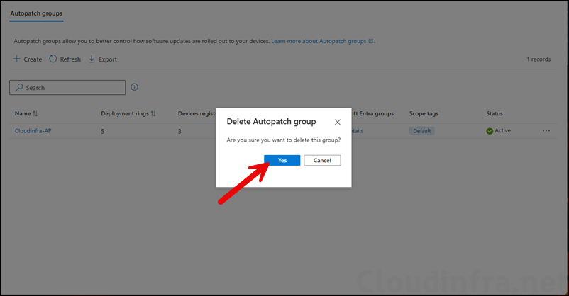 Deleting an AutoPatch Group