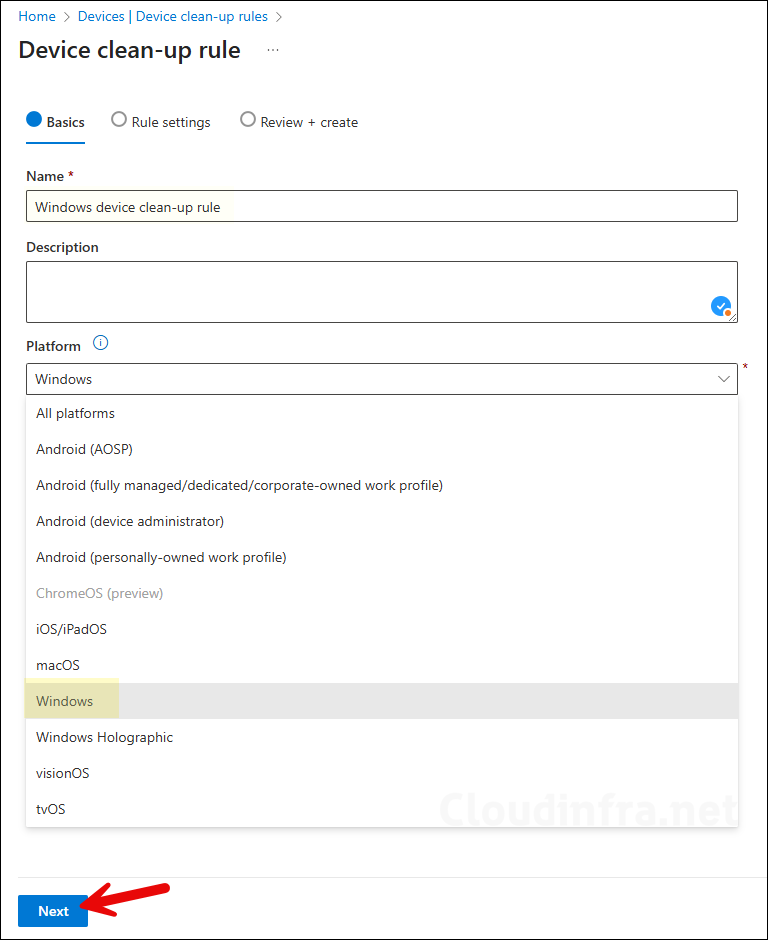 Create a Device Clean-up Rule in Intune