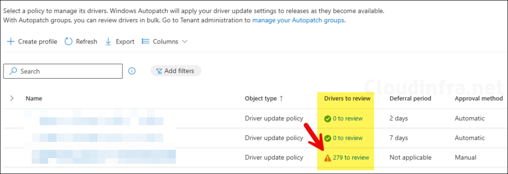 Driver Policies to review