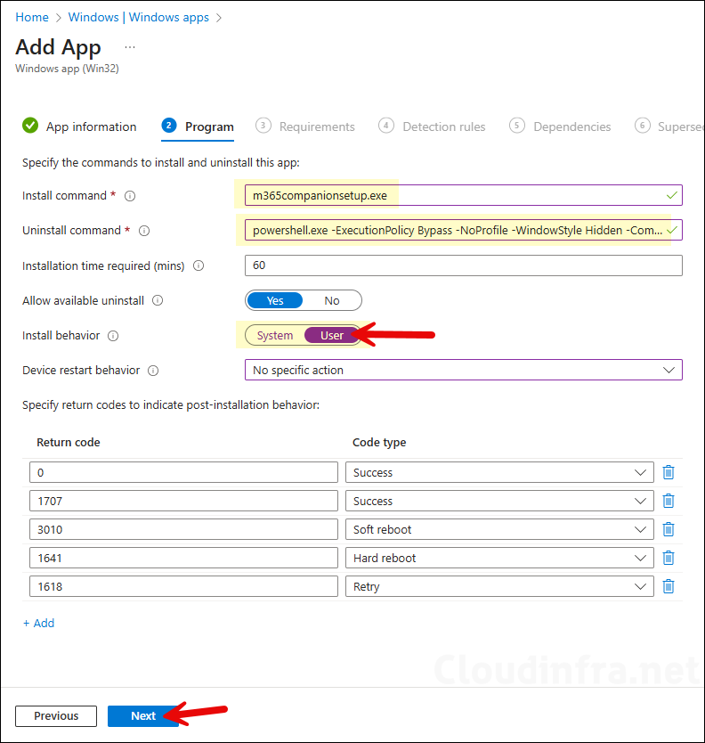 Microsoft 365 companion apps - Program tab