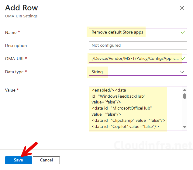 Remove Default Microsoft Store Packages Intune Policy