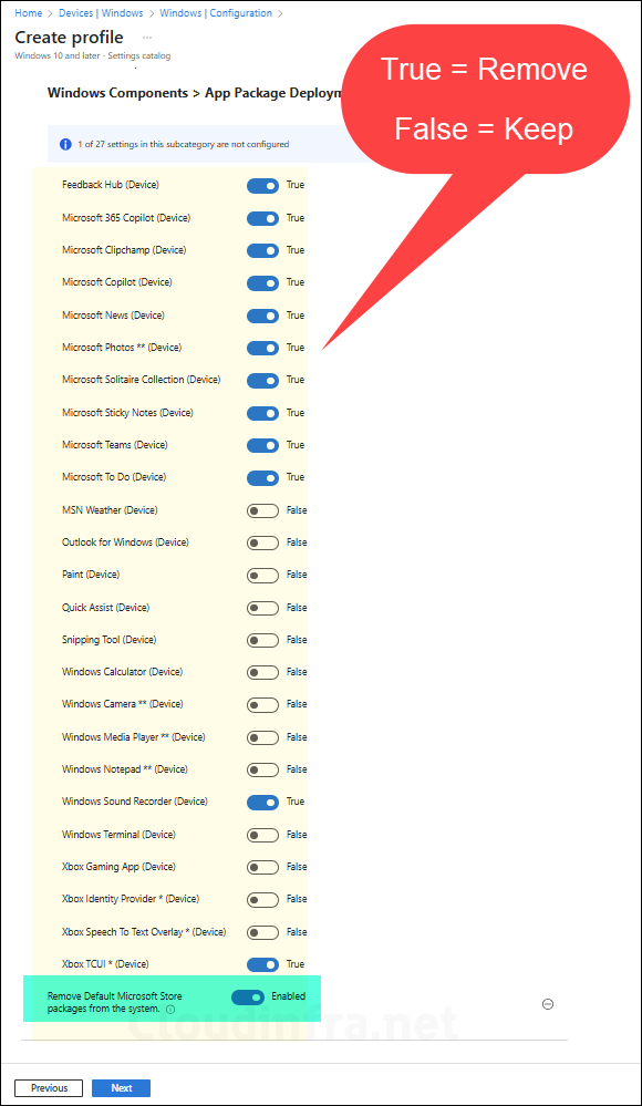 Remove Default Microsoft Store packages from system