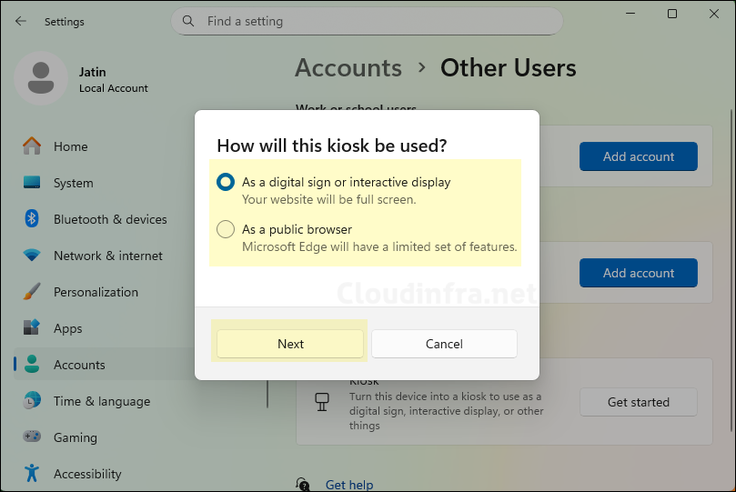 As a digital sign or interactive display option