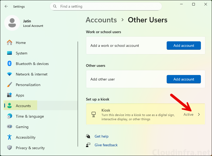 Click Active Kiosk profile