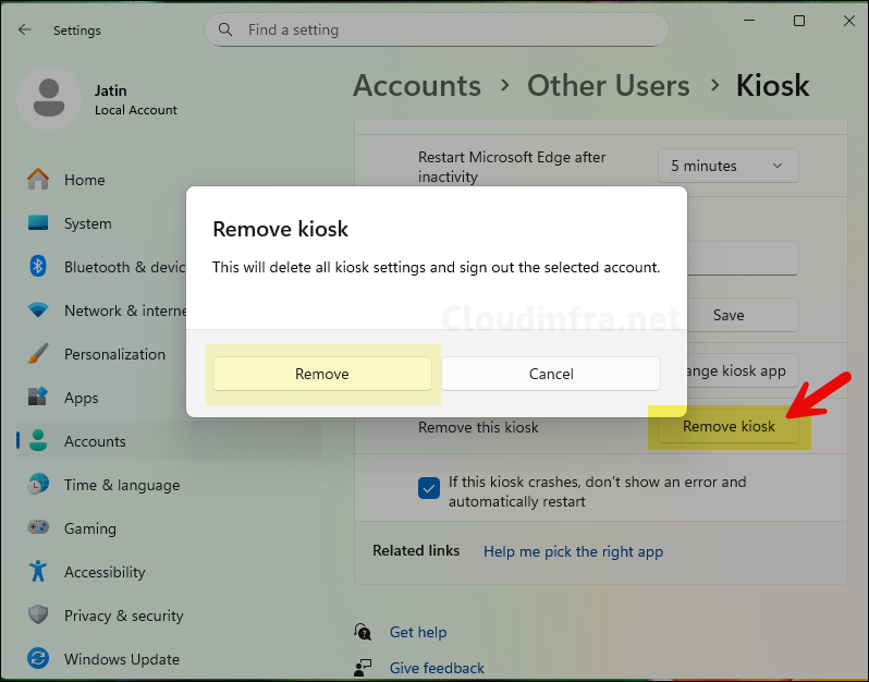 Remove or Disable Kiosk Mode