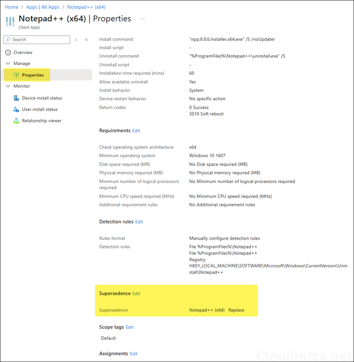 Confirm the Supersedence in the new deployment