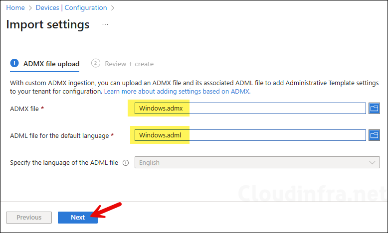 Import Windows ADMX Template Files into Intune