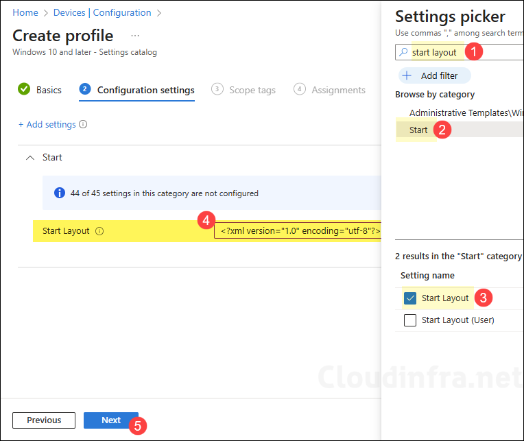Create Intune Deployment to Configure Taskbar Pinned Apps