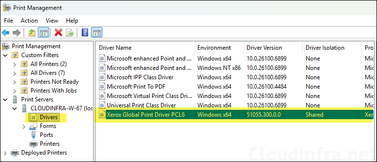 Printer driver installed successfully