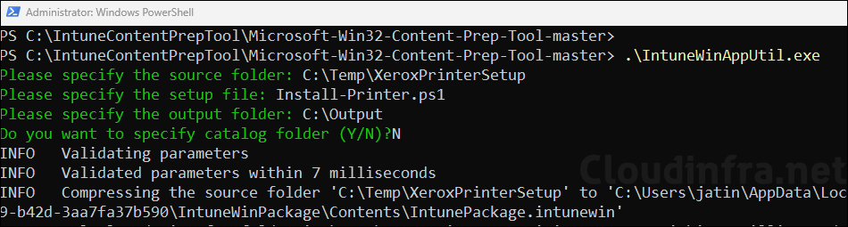 Creating Intunewin file for printer drivers