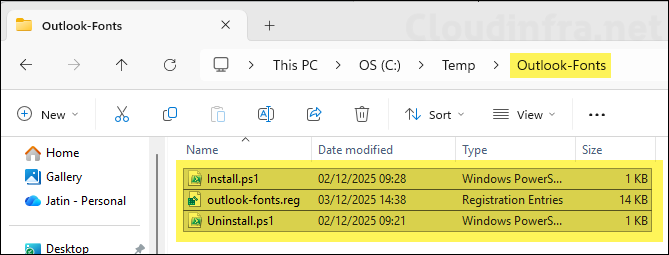 Prepare folder for Intunewin file