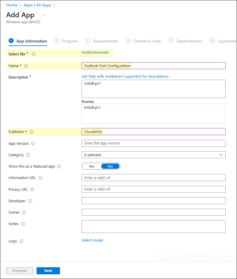 Create Win32 App Intune Deployment