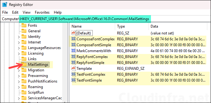 ComposeFontComplex and other registry entries