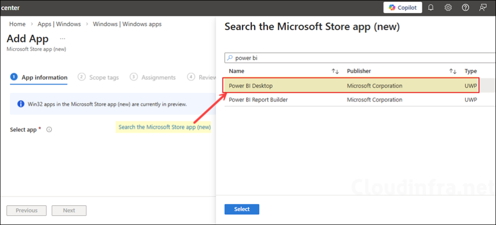 Power BI desktop deploymement Intune