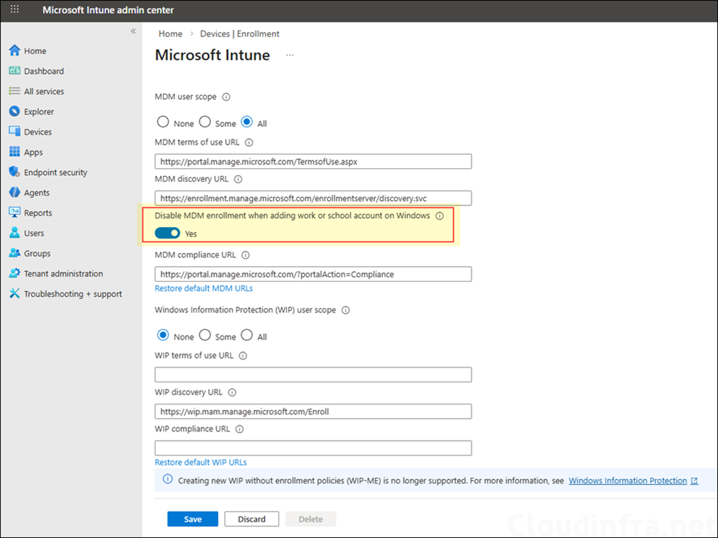 Disable MDM Enrollment When Adding A Work Or School Account On Windows