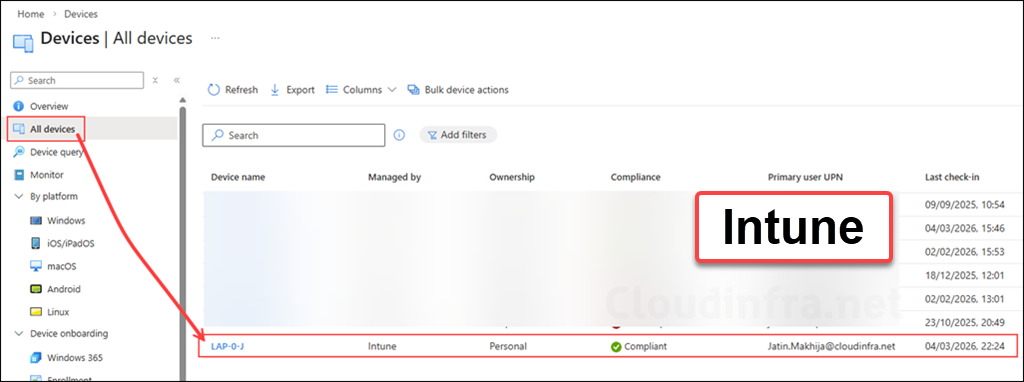 Personal Device Registration in Intune