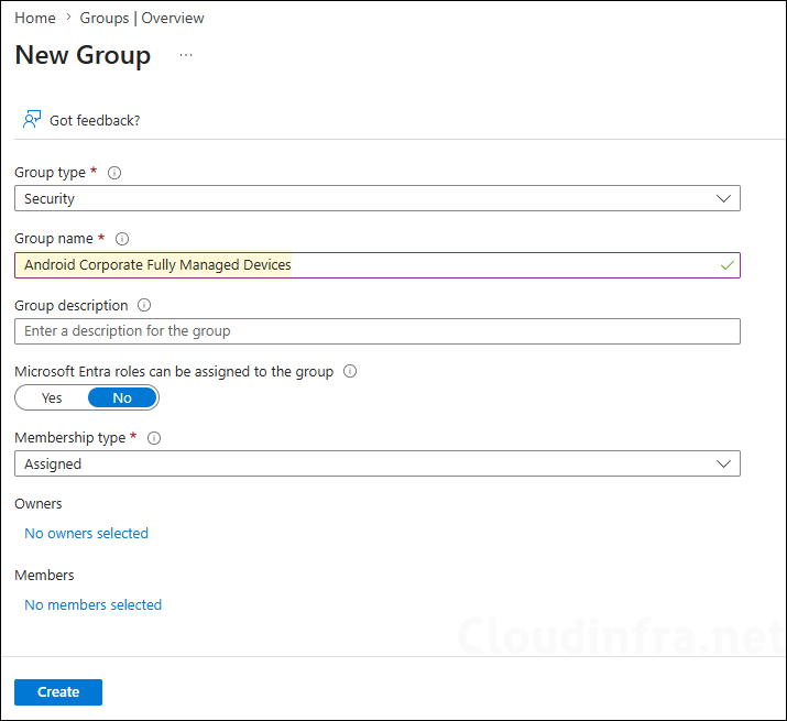 Create an Entra Security Group