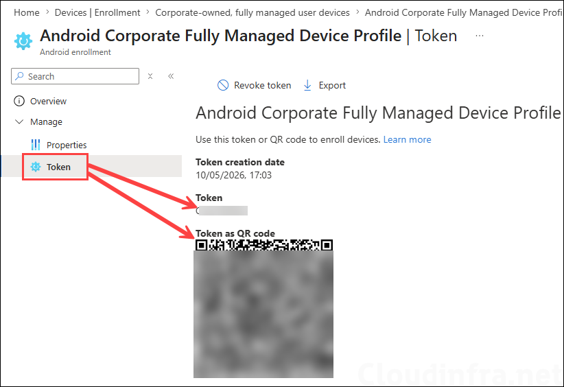 Get the Enrollment Token/QR Code
