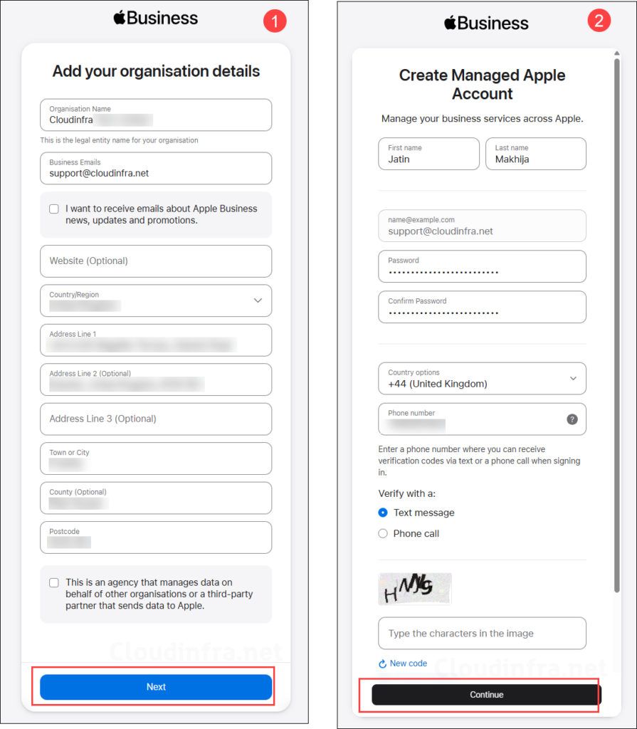Sign up for Apple Business
