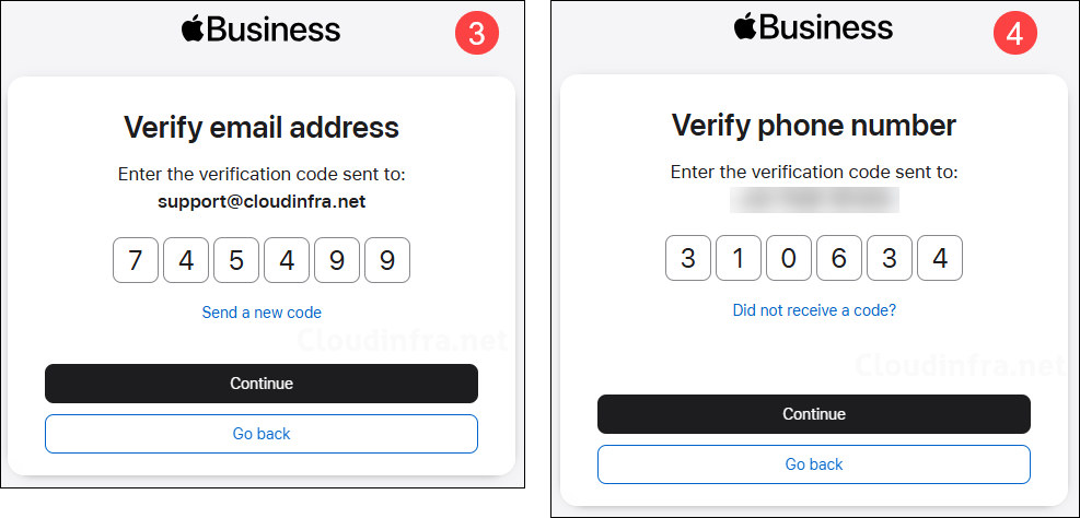 Verify email and phone number