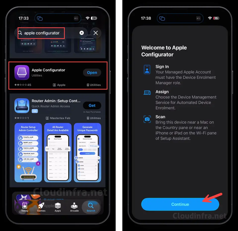 Download Apple configurator app on iphone