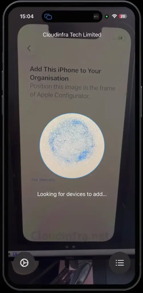 Scan the image to add to apple business