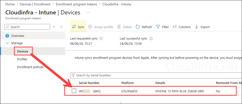 Verify Device Status on Intune admin center