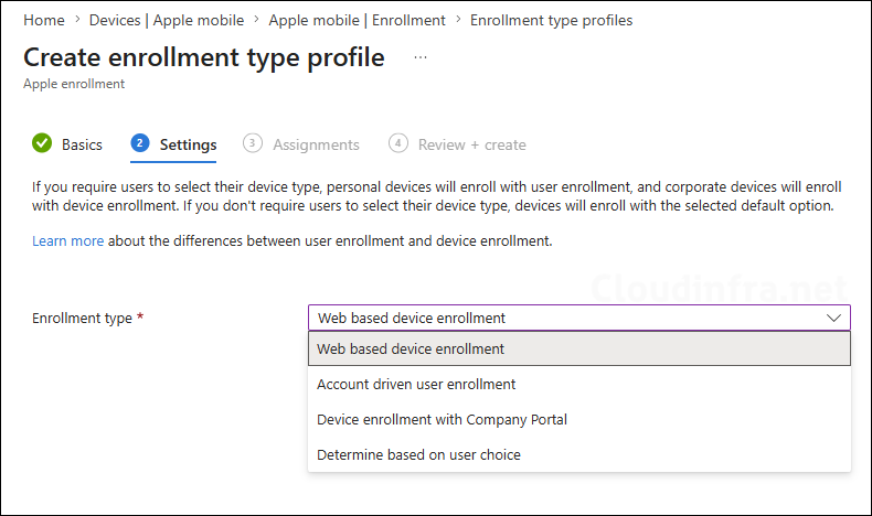 Configure Enrollment Types