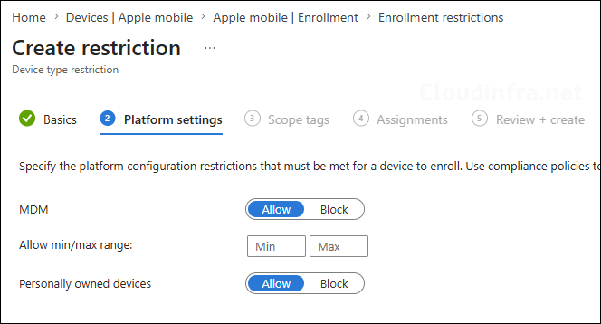 Configure Device Platform Restrictions